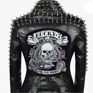 Edgy Black Studded Leather Biker Jacket
